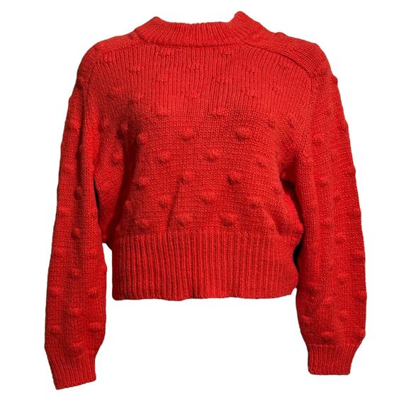 Universal Thread red orange textured dot long sleeve sweater women's Large - Picture 1 of 7